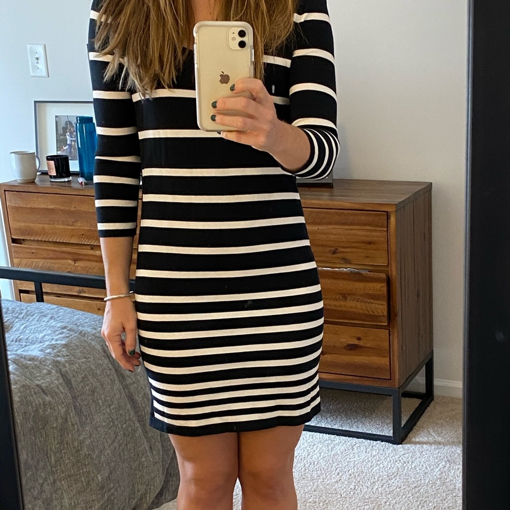 Rag & Bone Long Sleeve Striped Bodycon Dress